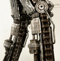 Terminator Inspired Recycled Metal Art Sculpture