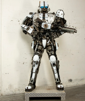 Black Storm Trooper Inspired Recycled Metal Art Sculpture