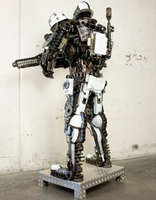 Black Storm Trooper Inspired Recycled Metal Art Sculpture