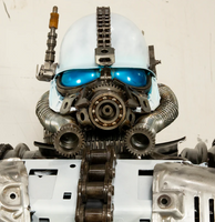 Black Storm Trooper Inspired Recycled Metal Art Sculpture