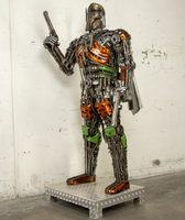 Mandalorian Inspired Recycled Metal Art Sculpture