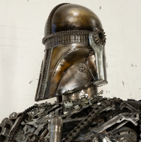 Mandalorian Inspired Recycled Metal Art Sculpture