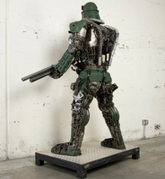 Army Storm Trooper Inspired Recycled Metal Art Sculpture