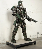 Army Storm Trooper Inspired Recycled Metal Art Sculpture