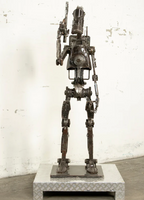 Droid Inspired Recycled Metal Sculpture