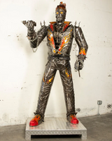 Ghost Rider Inspired Recycled Metal Art Sculpture