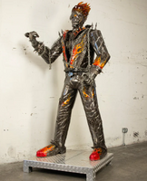 Ghost Rider Inspired Recycled Metal Art Sculpture