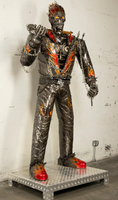 Ghost Rider Inspired Recycled Metal Art Sculpture