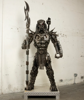 Predator Inspired Recycled Metal Art Sculpture