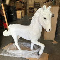 White Majestic Pony Life Size Statue