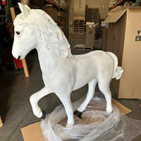 White Majestic Pony Life Size Statue