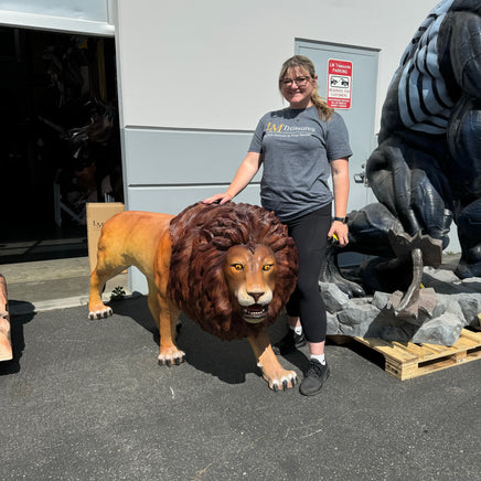 Lion Walking Life Size Statue - LM Treasures 