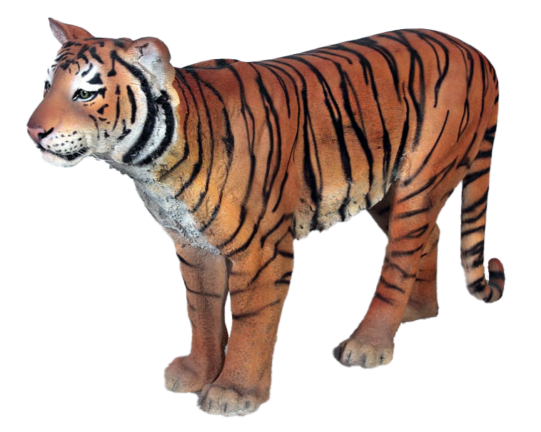 Bengal Tiger Crouching Life Size Resin Cat Statue Safari Jungle Theme Decor  Prop