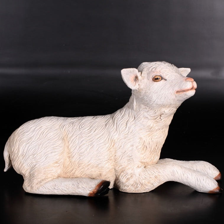 Baby Goat Laying Life Size Statue | LM Treasures