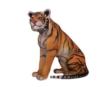 Bengal Tiger Crouching Life Size Resin Cat Statue Safari Jungle Theme Decor  Prop