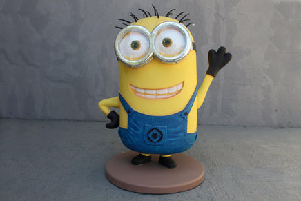 Cartoon Yellow Minion Waving Statue - LM Treasures 